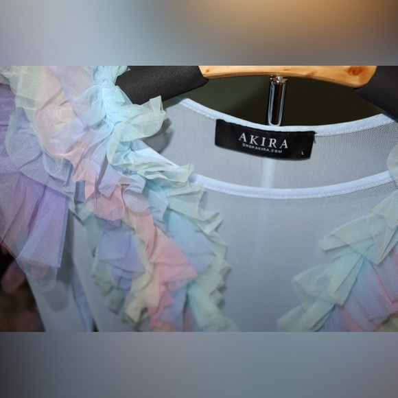 Sheer Pastel Ruffle Top - Picture 2 of 3